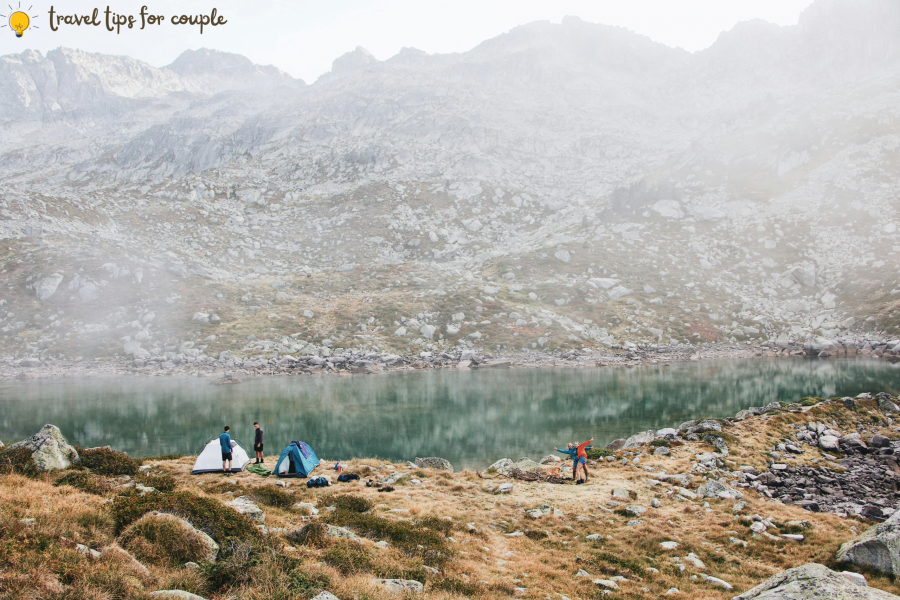 travel tips for couple Travel tips for couples camping by a mountain lake on their first adventure together